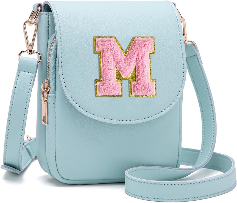 Viverte Crossbody Purse for Teen Girls Small Initial Cell Phone Toddler Purse Leather Triple Compartment Crossbody Bags - Image 1